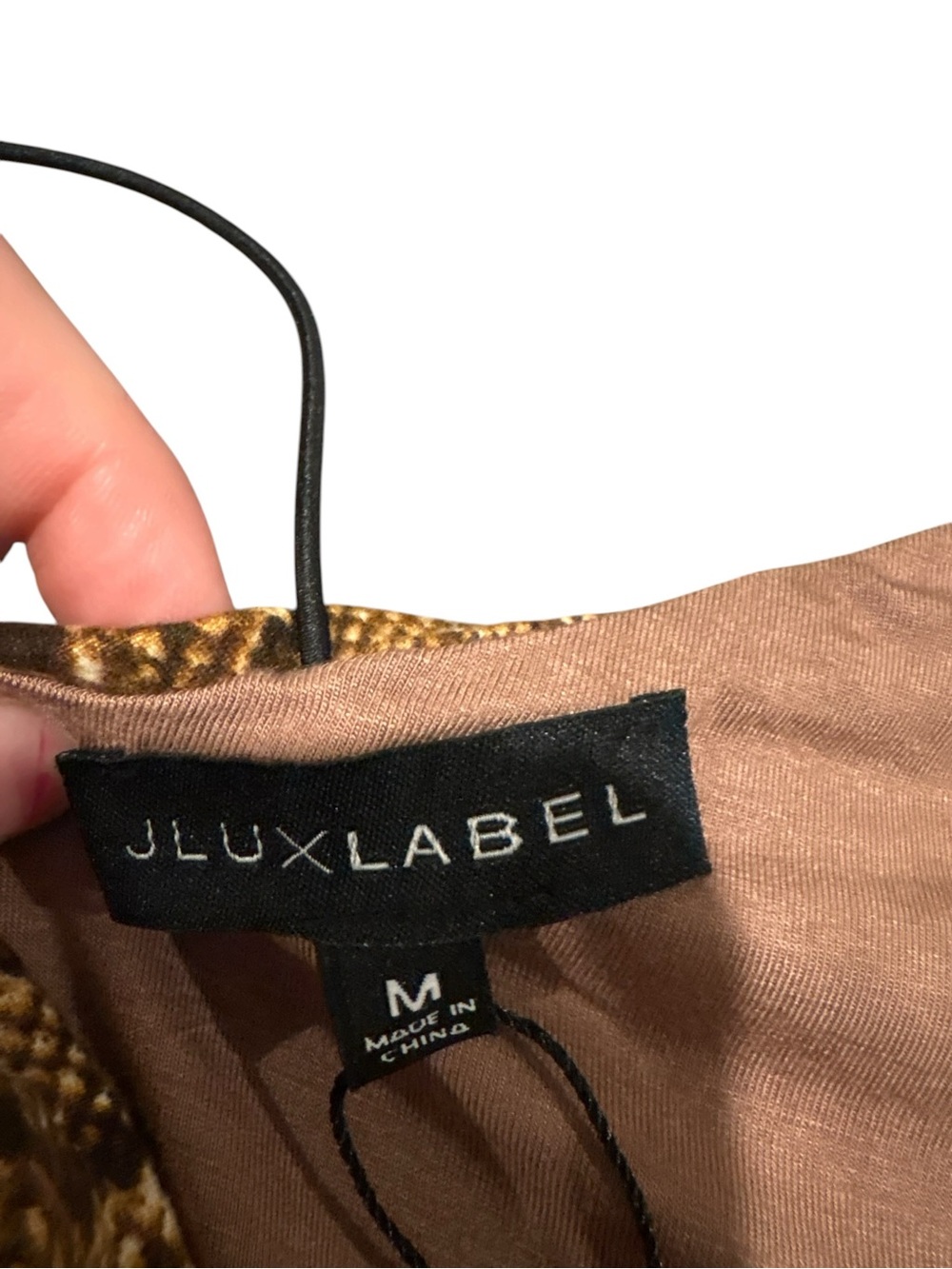 JLUXLABEL Gold & Brown Snake-Print One-Shoulder Dress - Picture 4 of 6